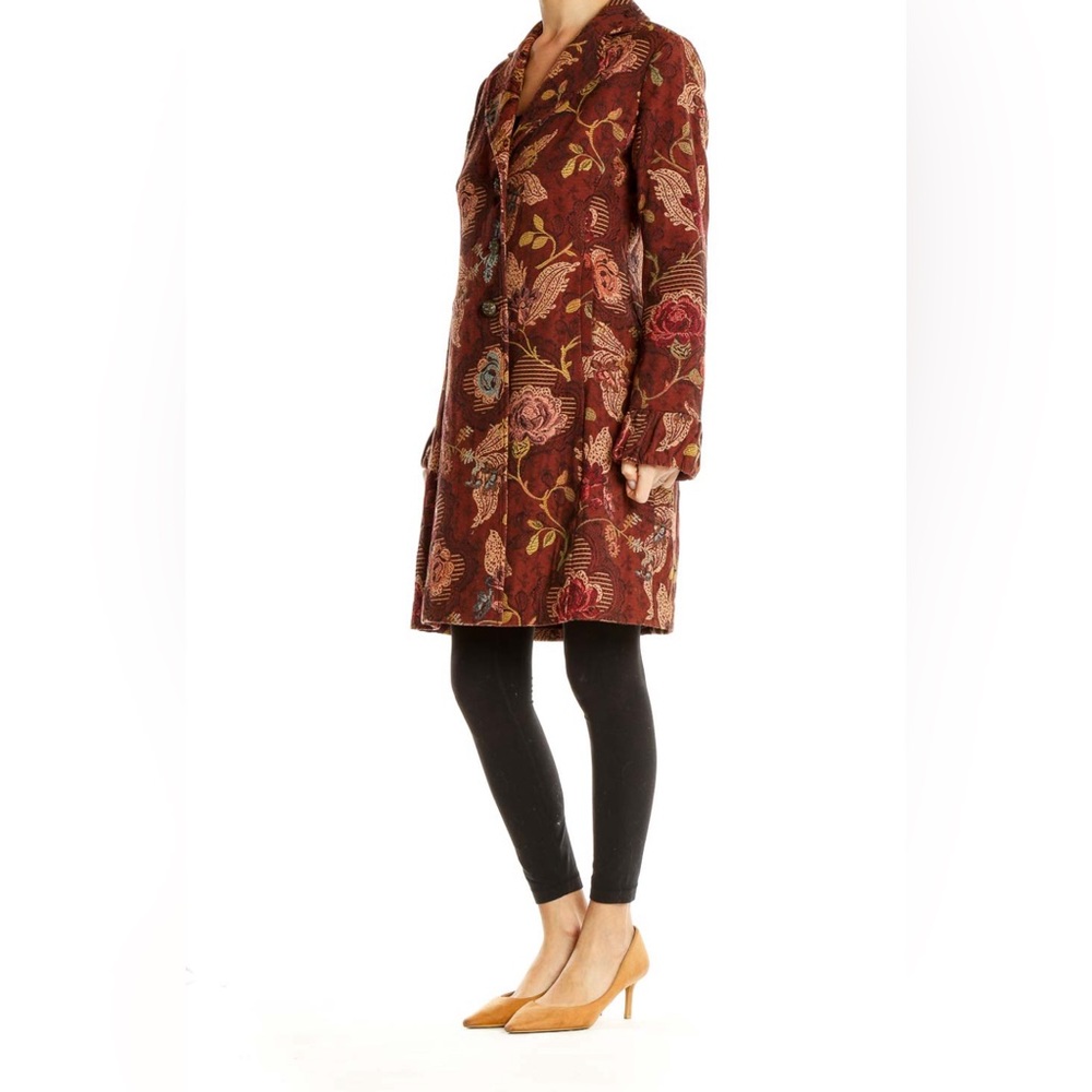 VINTAGE CAbi Jacobean 749 Floral Brocade Tapestry Coat Size 14